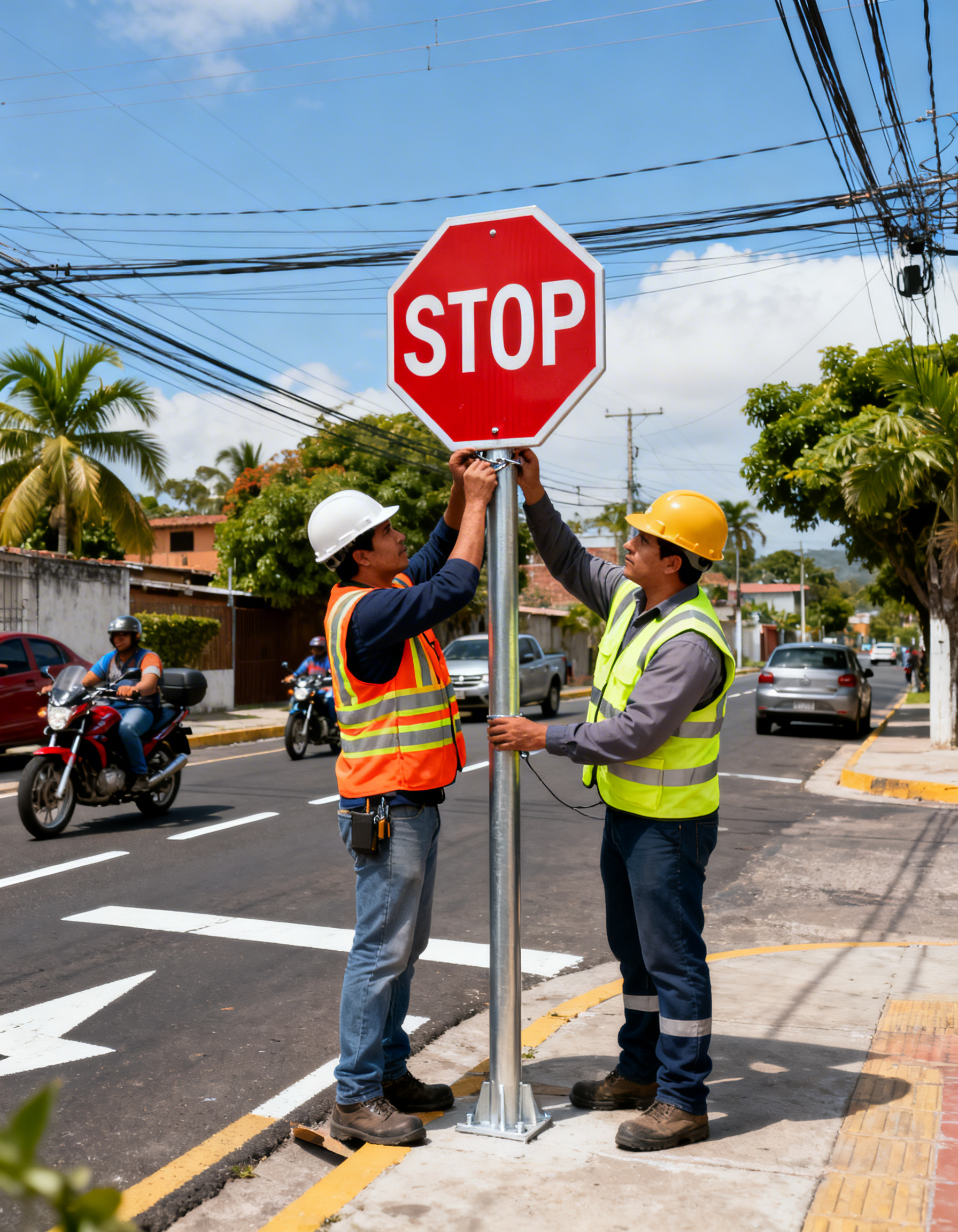 freepik professional road safety workers installing a stop 36854